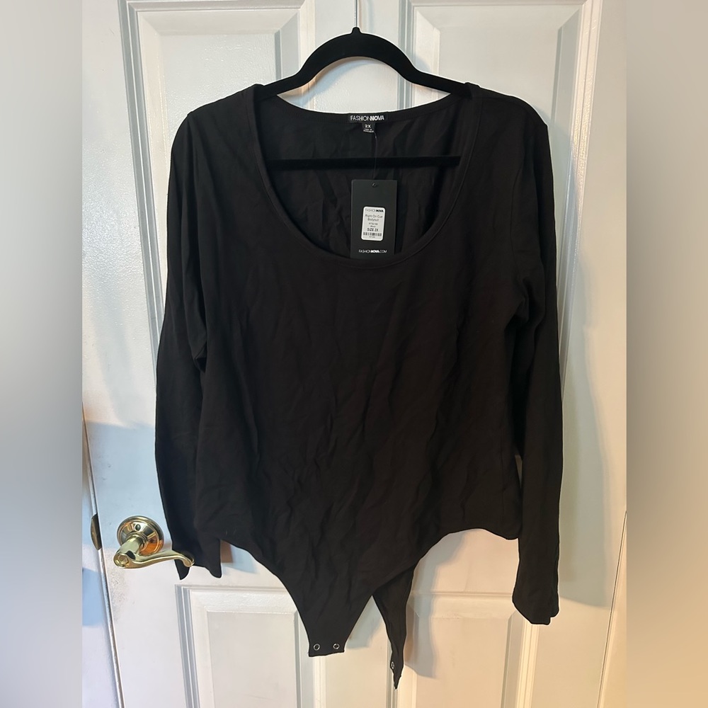 Black Fashion Nova Right on Cue Long sleeve bodysuit